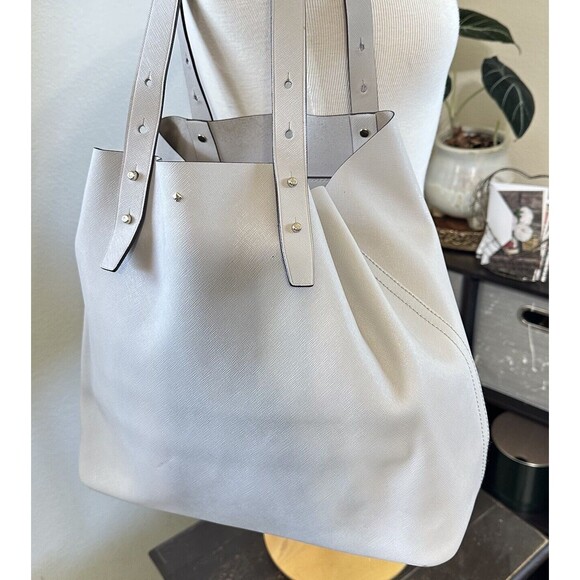 kate spade Handbags - Kate Spade Womens Tote Bag Beige Cow Leather With Pocket Adjustable Straps